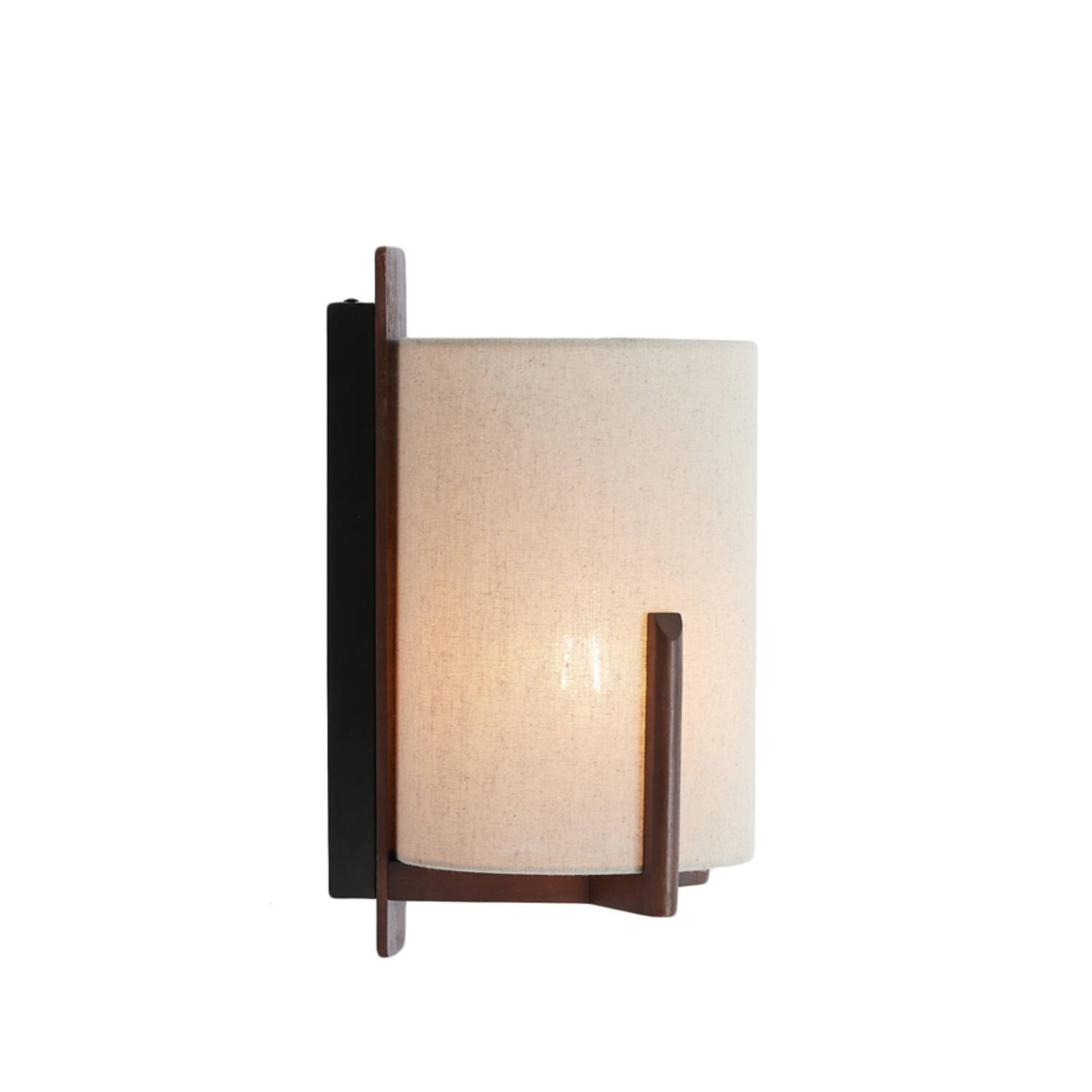 Wall Lamp 22X18X36 Cm Litto Dark Brown+Linen Natural