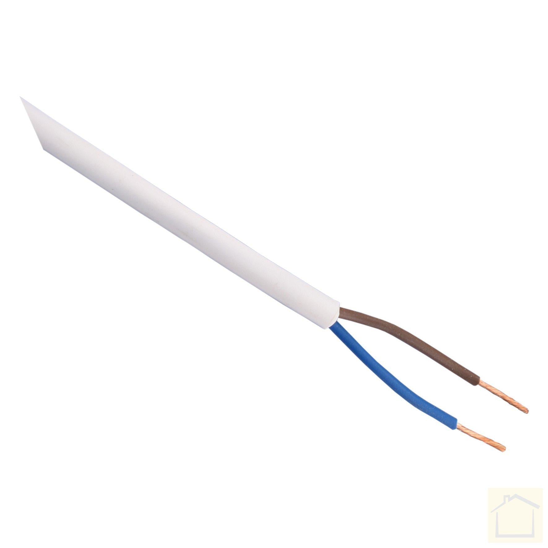 Huishoudsnoer VMVS 2x0.75 wit (175 meter)
