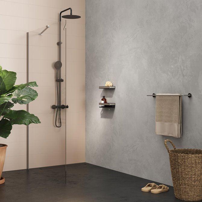 Tiger Cooper douchemand 28cm zwart/RVS geborsteld