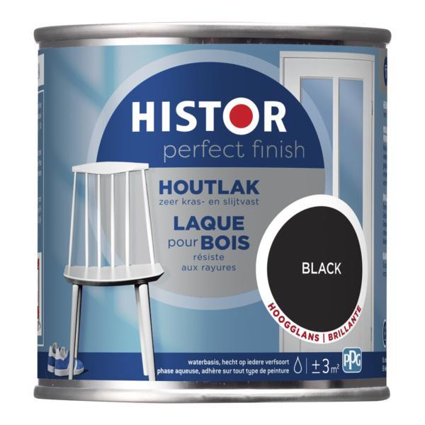 Histor Perfect Finish Houtlak Black Hoogglans 250 ml.