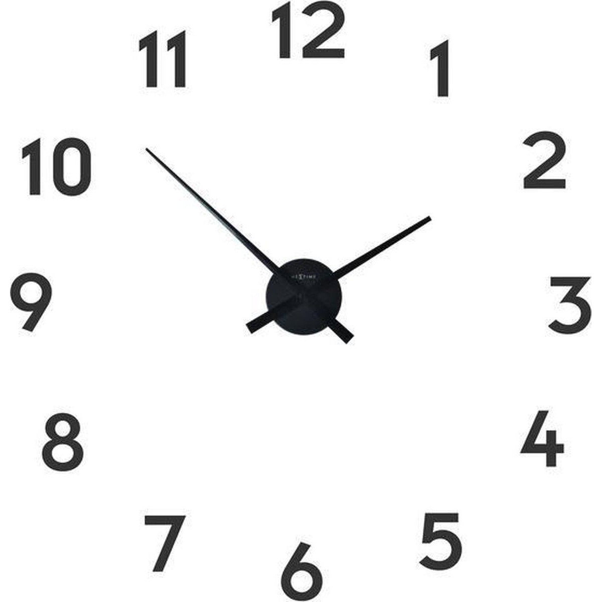 NeXtime wandklok Small Hands zwart 48x3 cm