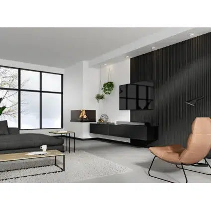 Decowall akoestisch zwart 260x30cm - 2 stuks