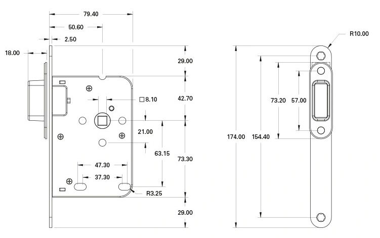 Austria magneet loopslot 1255 RVS