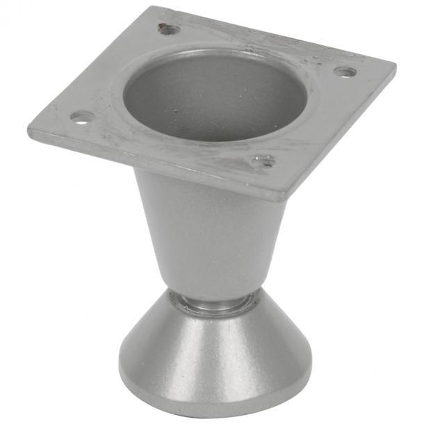 Duraline meubelpoot verstelbaar staal 3,3x5cm grijs zilver 10pp