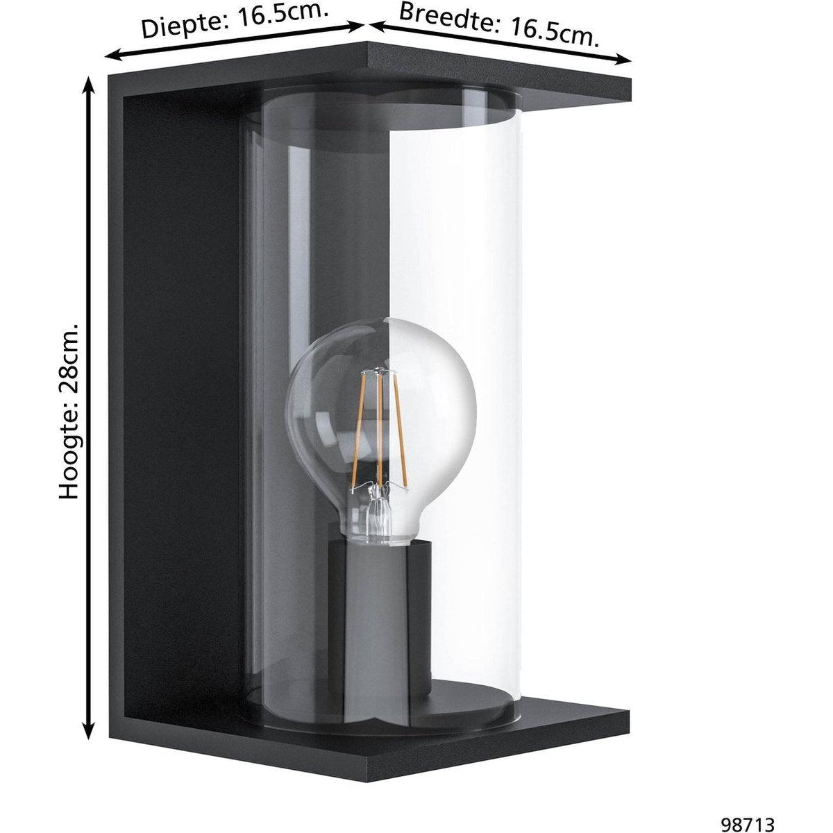 WANDLAMP E27 40W ZWART CASCINETTA