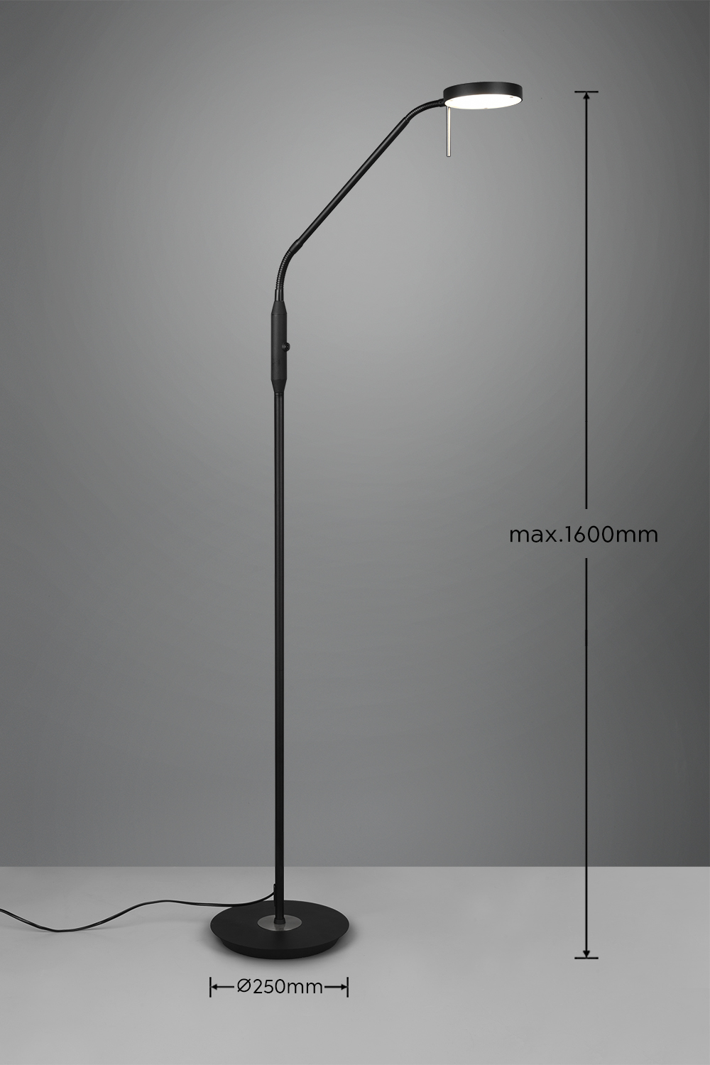 Trio vloerlamp Monza mat zwart