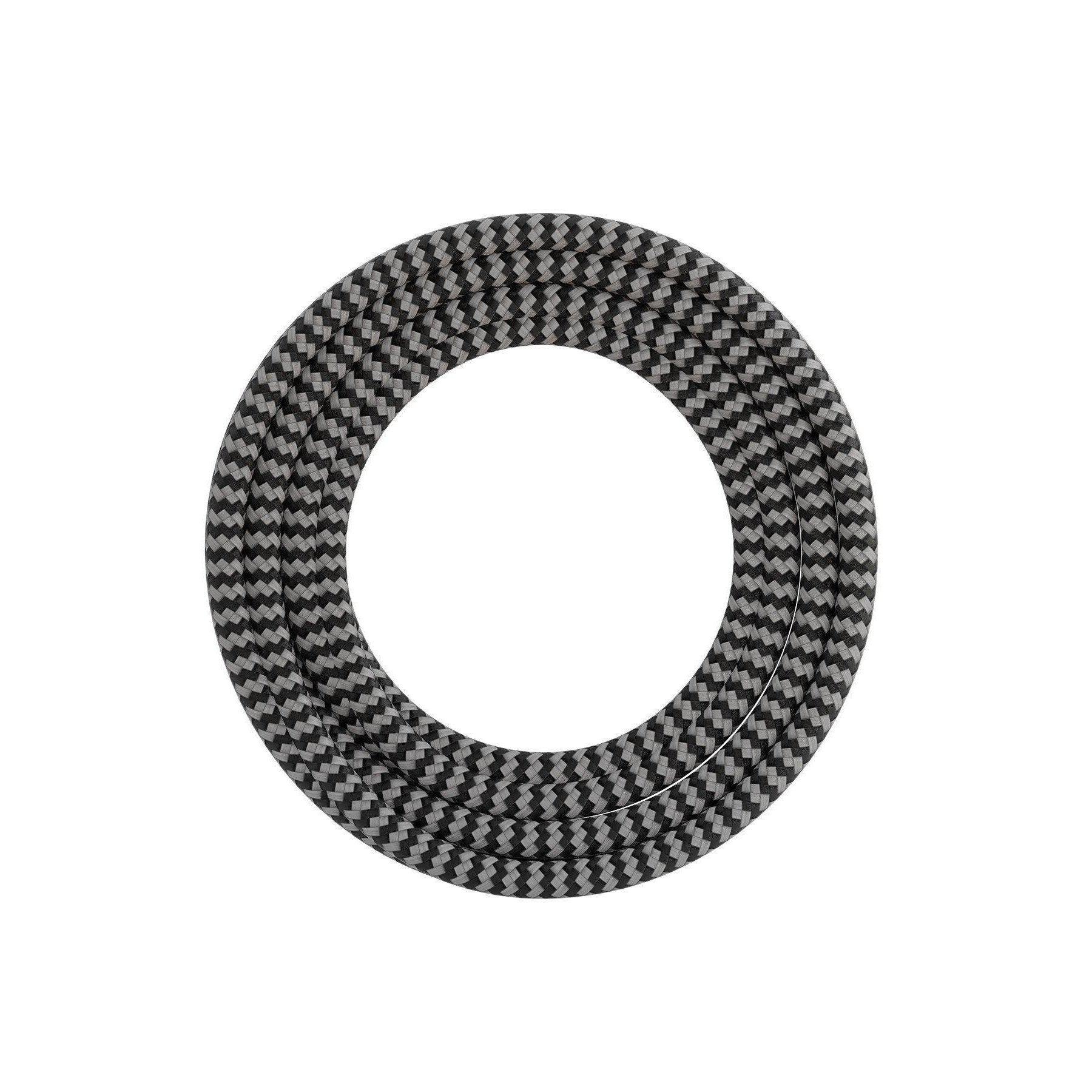 Calex textiel omwikkelde kabel 2x0,75qmm 1,5 mtr. black/white, max.250V-60W