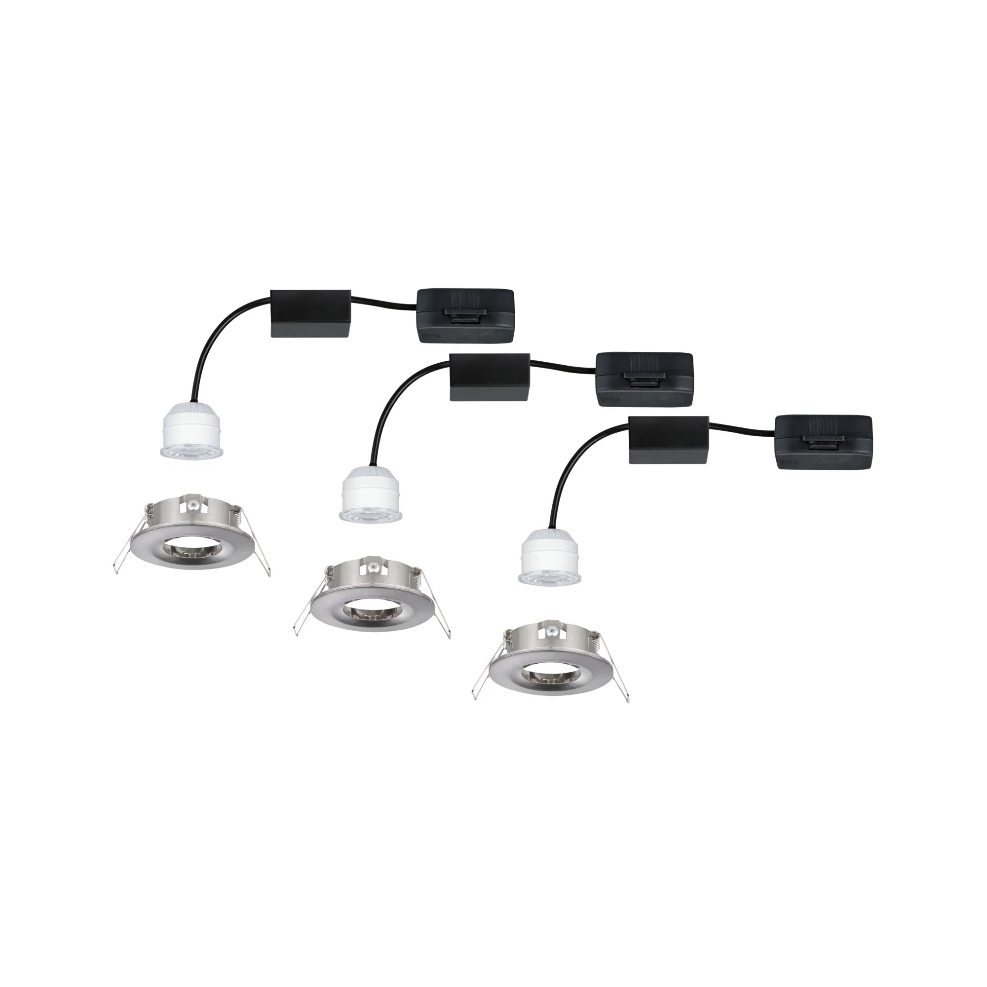 Paulmann Inblp Nova mini Coin rond stijf IP44 LED 3x4W 310lm ijzer geb/alu