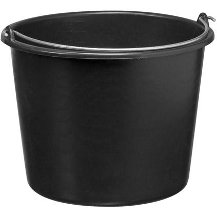 Bouwemmer 20 liter zwart