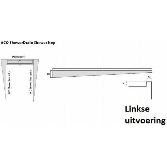 ACO ShowerStep links lengte: 990 mm. electrolitisch
