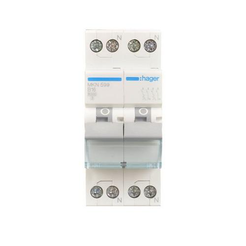 Hager fornuisgroep 2 x 1P+N B16 6kA