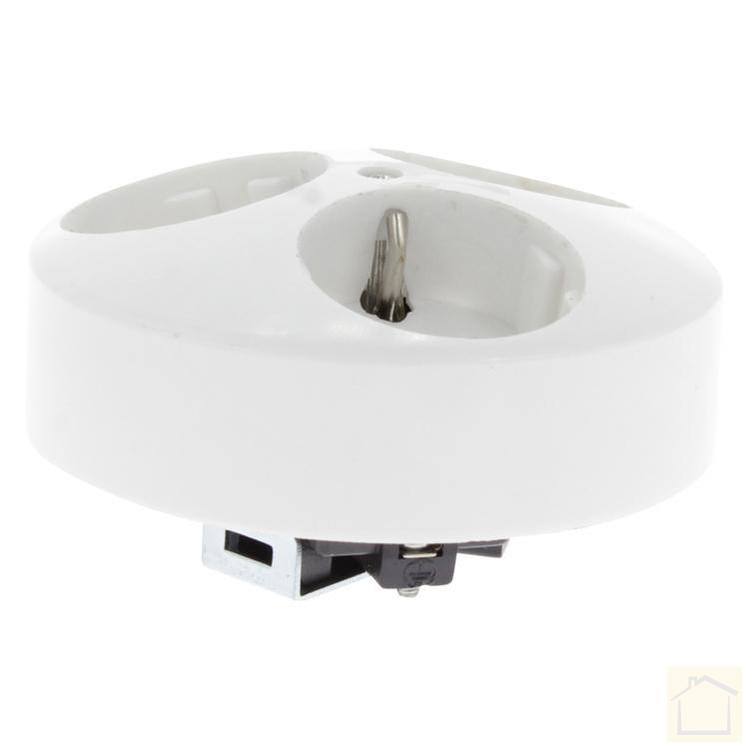Contactdoos inbouw, 3-voudig, randaarde polarwit