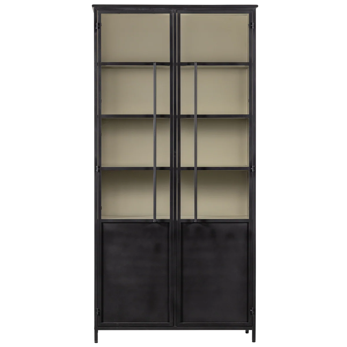 WOOOD EXHIBIT XL 2-DEURS VITRINEKAST METAAL ZWART