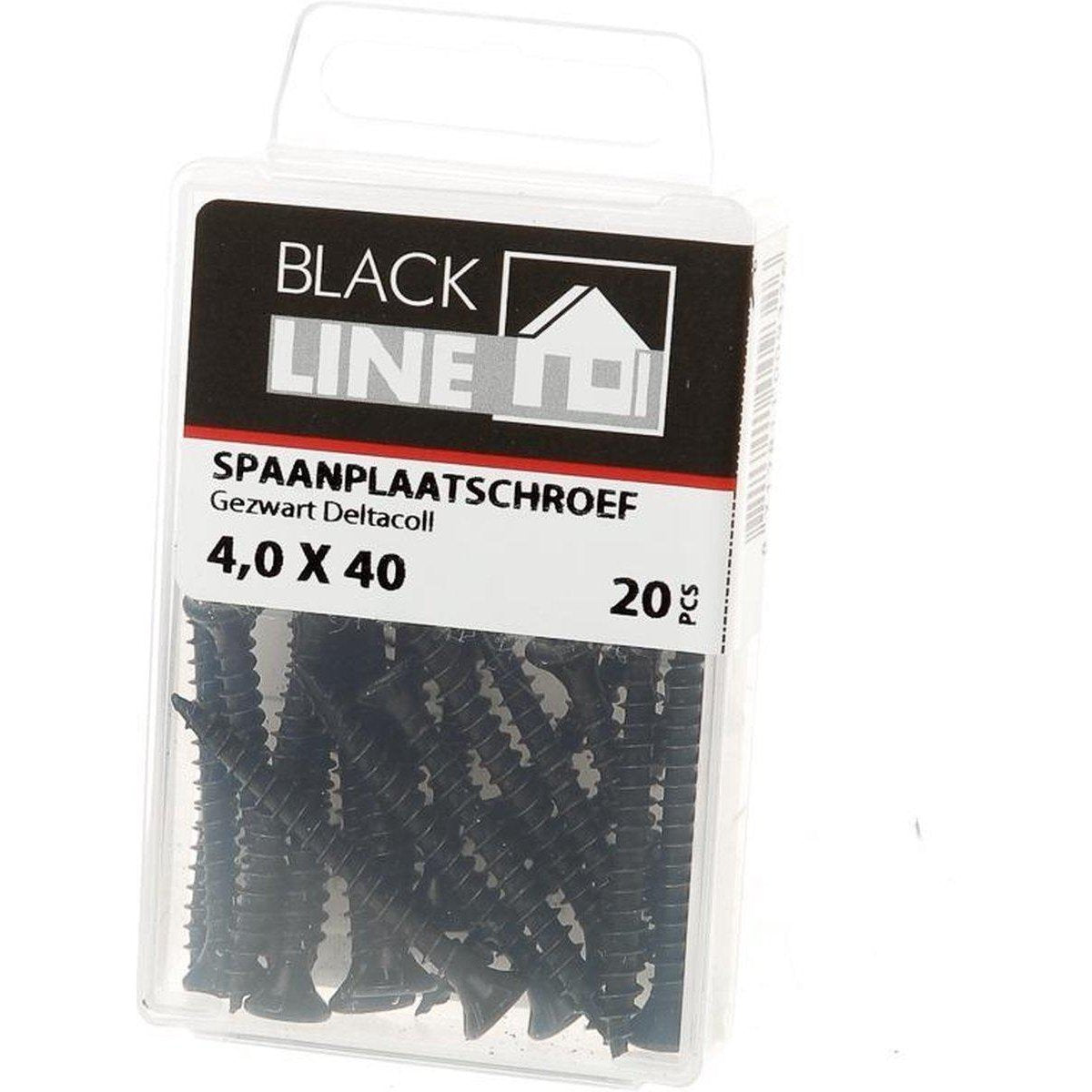 BlackLine spaanplaatschroef HCP zwart PK TX-20 + snijpunt 4.0x40 (20)