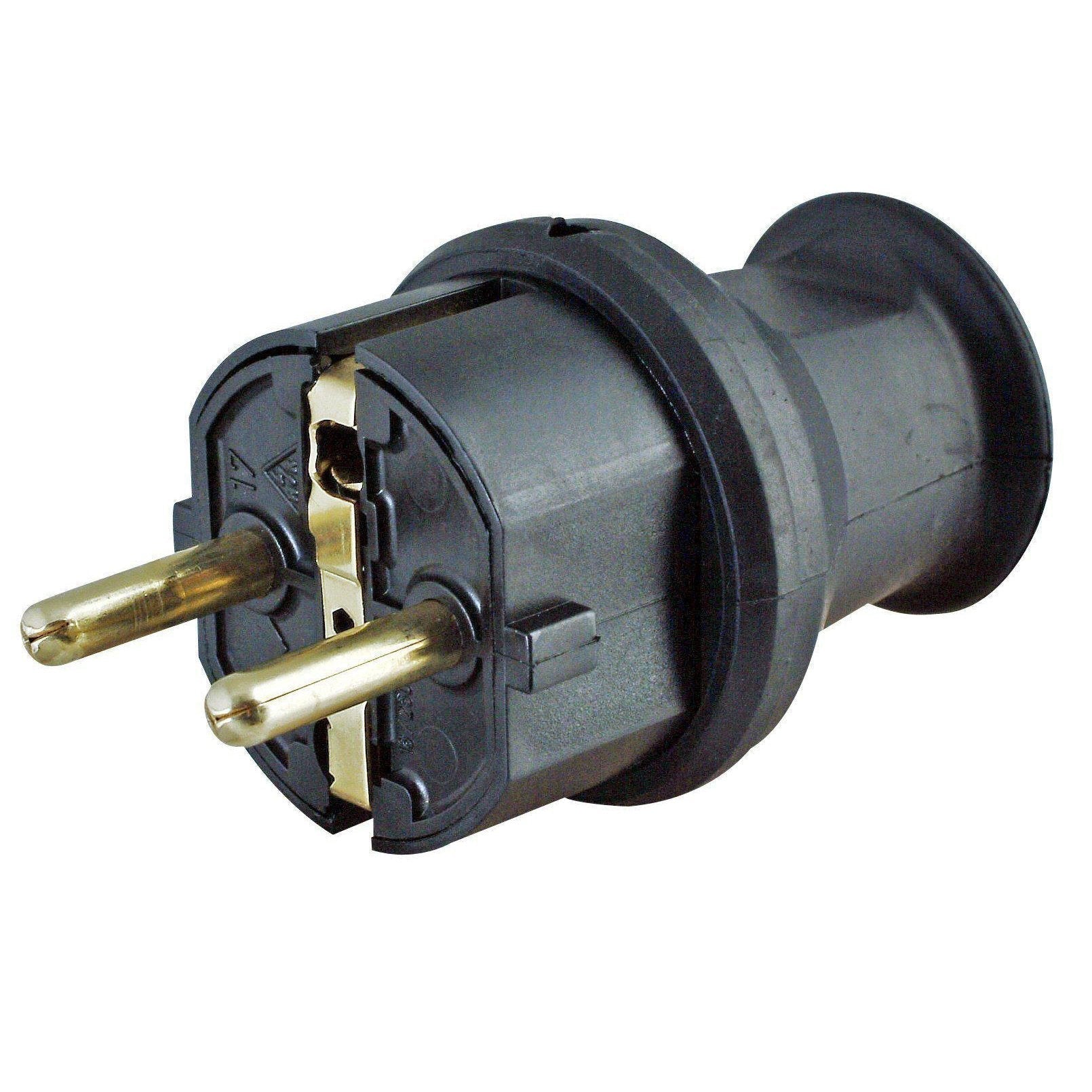 Stekker kunststof met knikbevestiging zwart