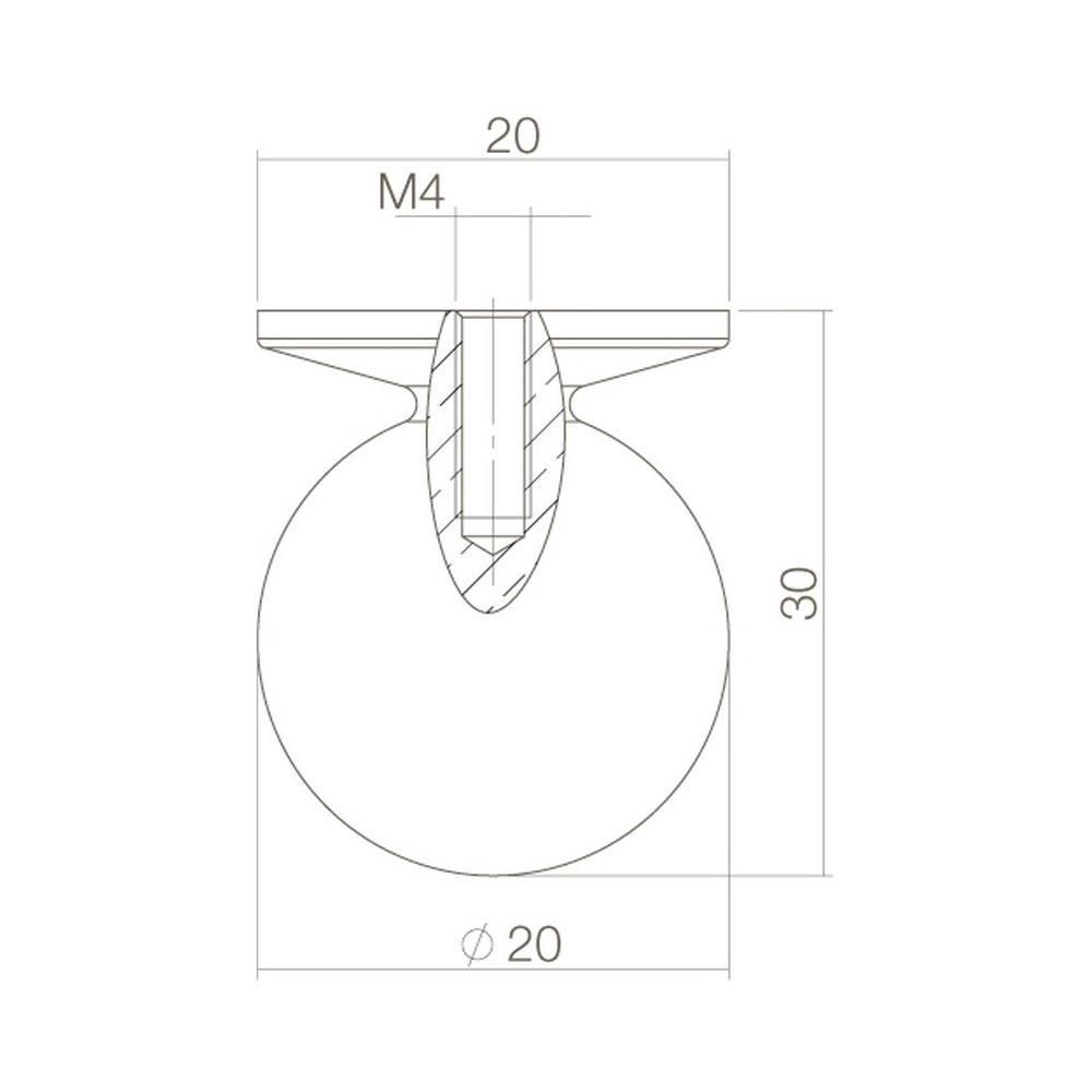 Intersteel meubelknop bolrond 30 mm chroom