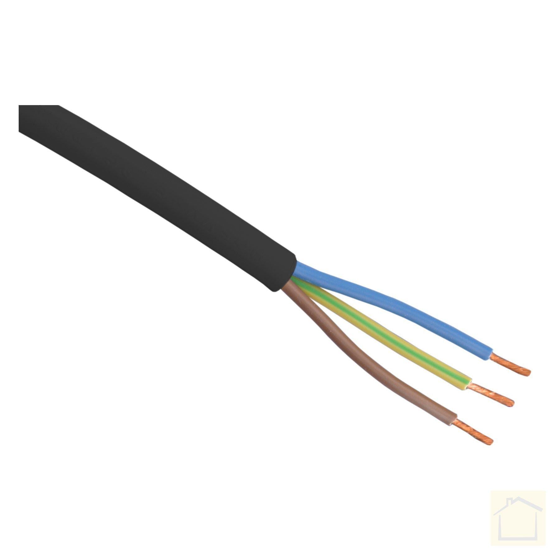 huishoudkabel VMVL 3x1.0 zwart (100 meter)