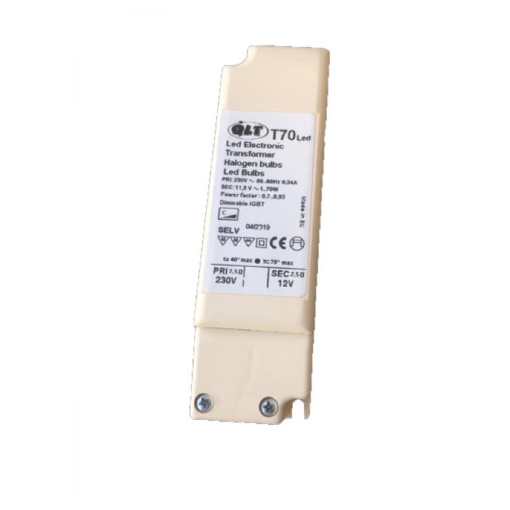 Driver T70 t.b.v LED cabinetspot 12V dimbaar fase af snij
