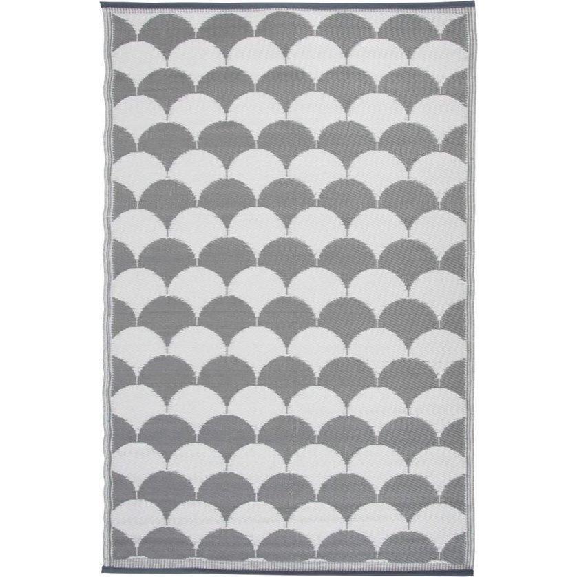 Esschert Design Tuintapijt grafisch grijs/wit 180x121 cm.