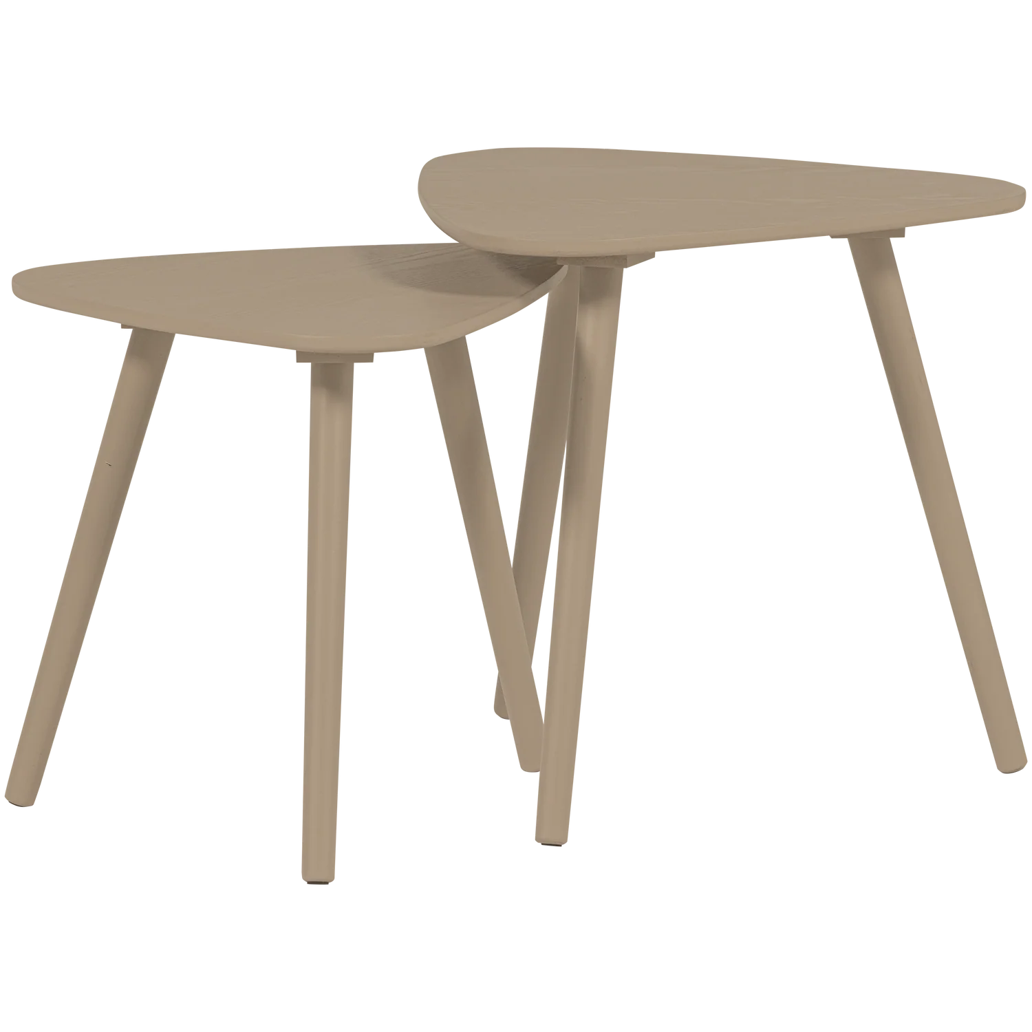 WOOOD Nila Bijzettafels Hout Zand (set van 2)