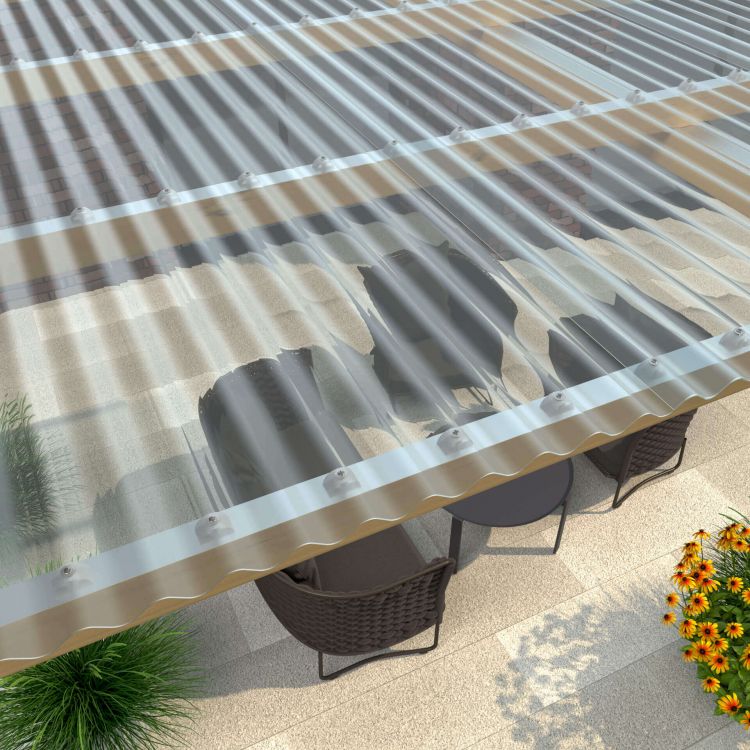 Pevelux golfplaat greca 76/18 1.2mm 2500x1140mm helder
