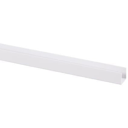 U-profiel kunststof (plaat < 15 mm) 15x18mm wit 260 cm.