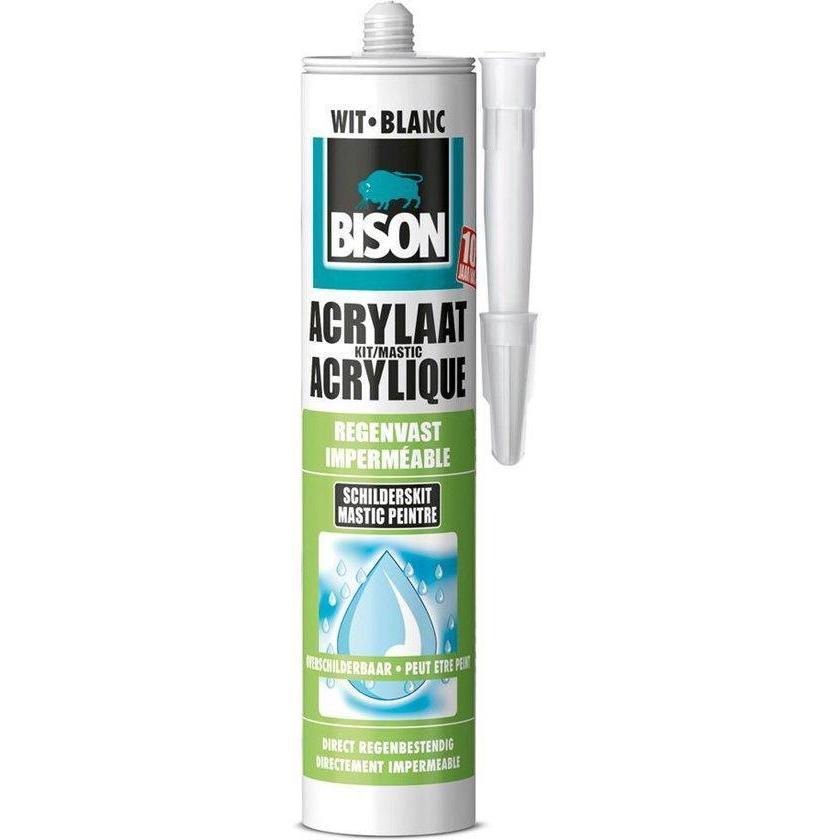 Bison acrylaatkit regenvast wit 310 ml. Bison acrylaatkit regenvast wit 310 ml.
