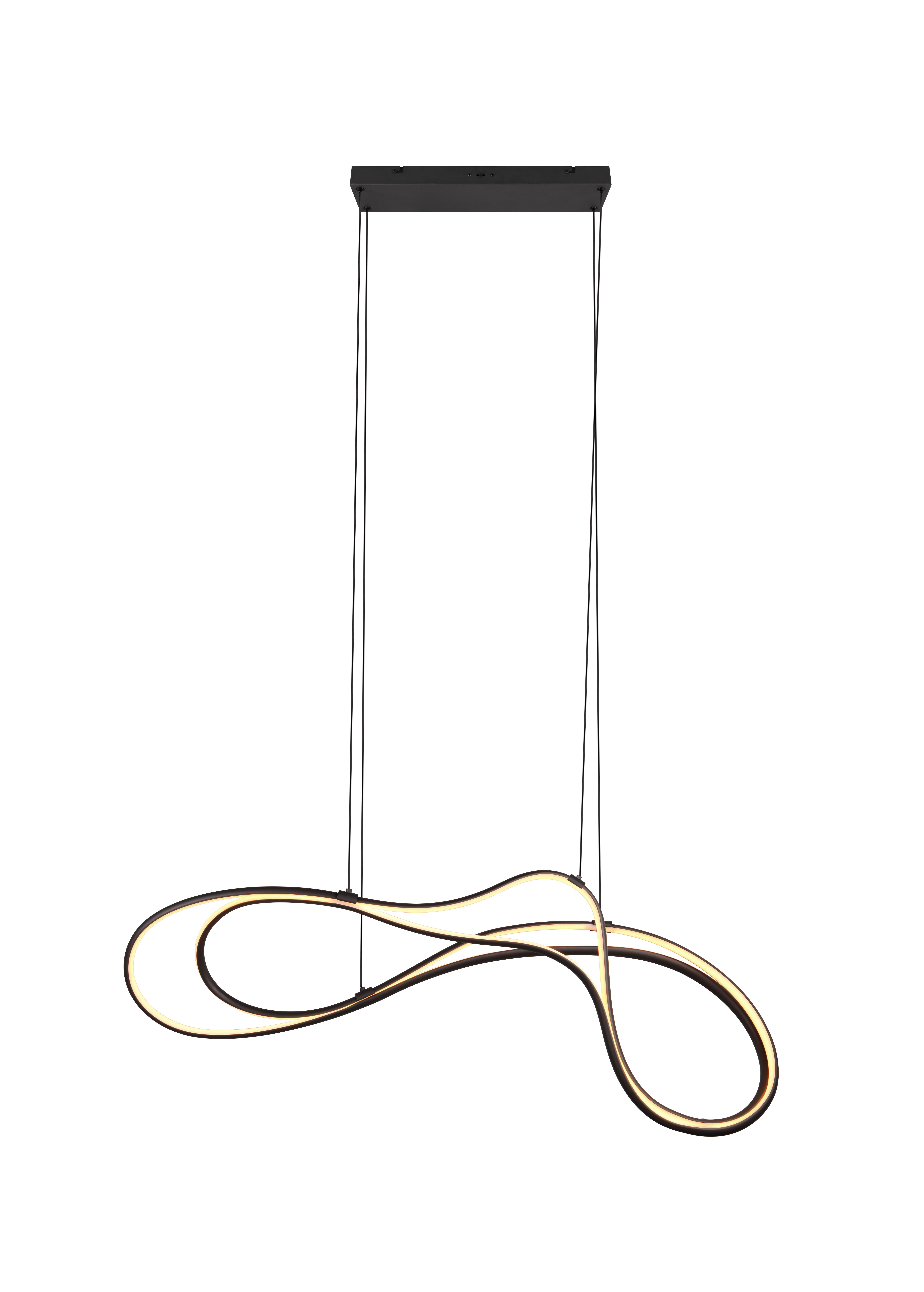 Trio hanglamp NALA mat zwart 2-lichts LED