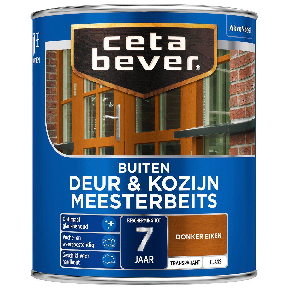 Ceta Bever Deur & Kozijn meesterbeits transparant glans 009 donker eiken 750 ml.