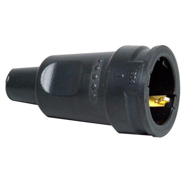 Contrastekker rubber met knikbevestiging zwart