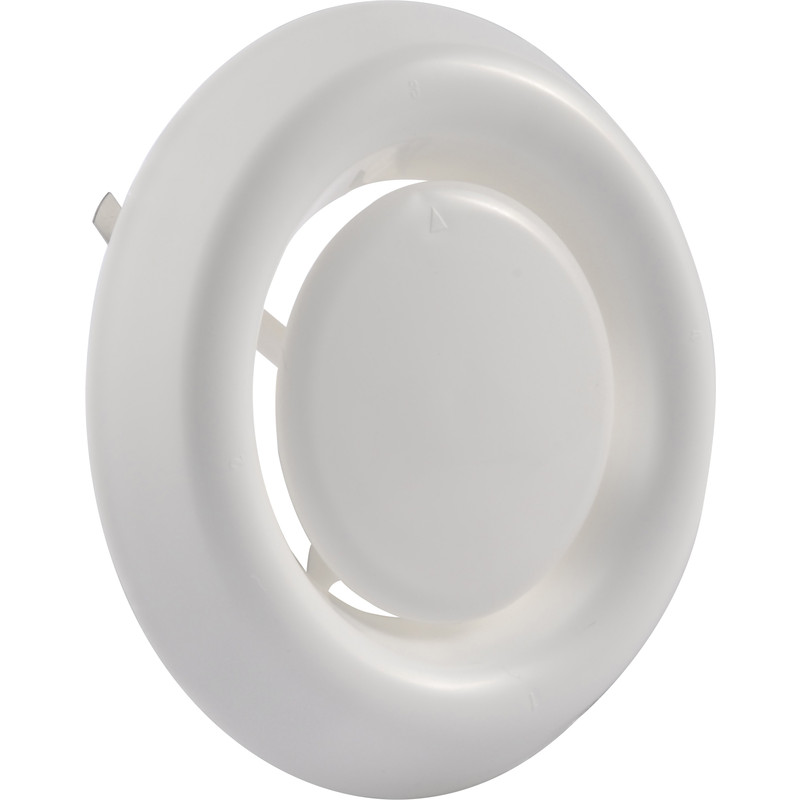 Afzuigventiel 100/125 mm. wit