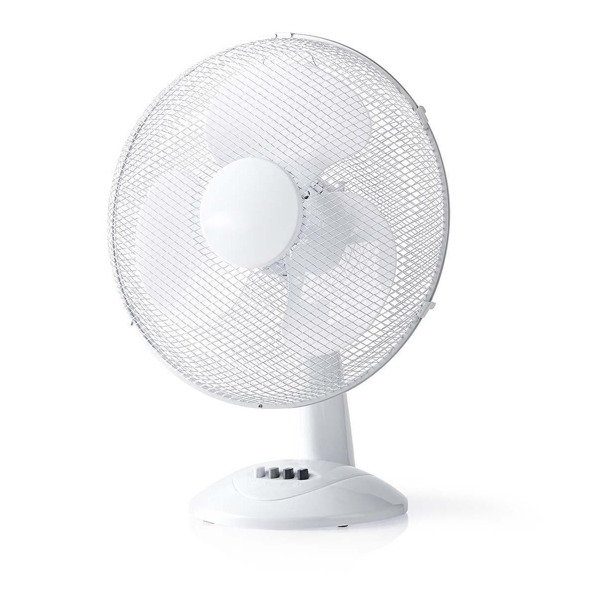 Tafelventilator, Netvoeding, Diameter: 40 cm, Hoogte: 58 cm, 45 W, Oscillatie, Aantal snelheden: 3, Wit