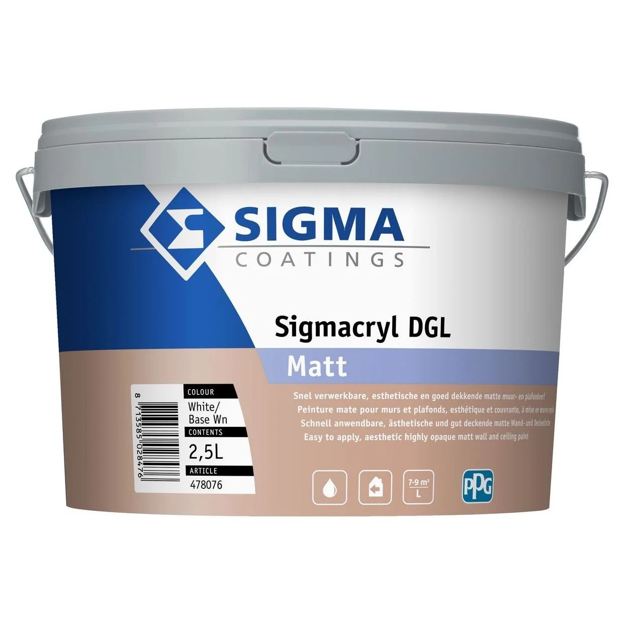 Sigmacryl DGL Matt Wit  2,5 liter