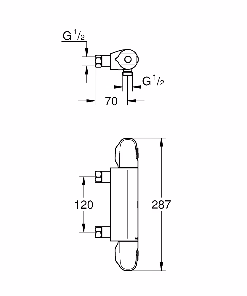 Grohe Grohtherm 1000 thermostatische douchemengkraan chroom