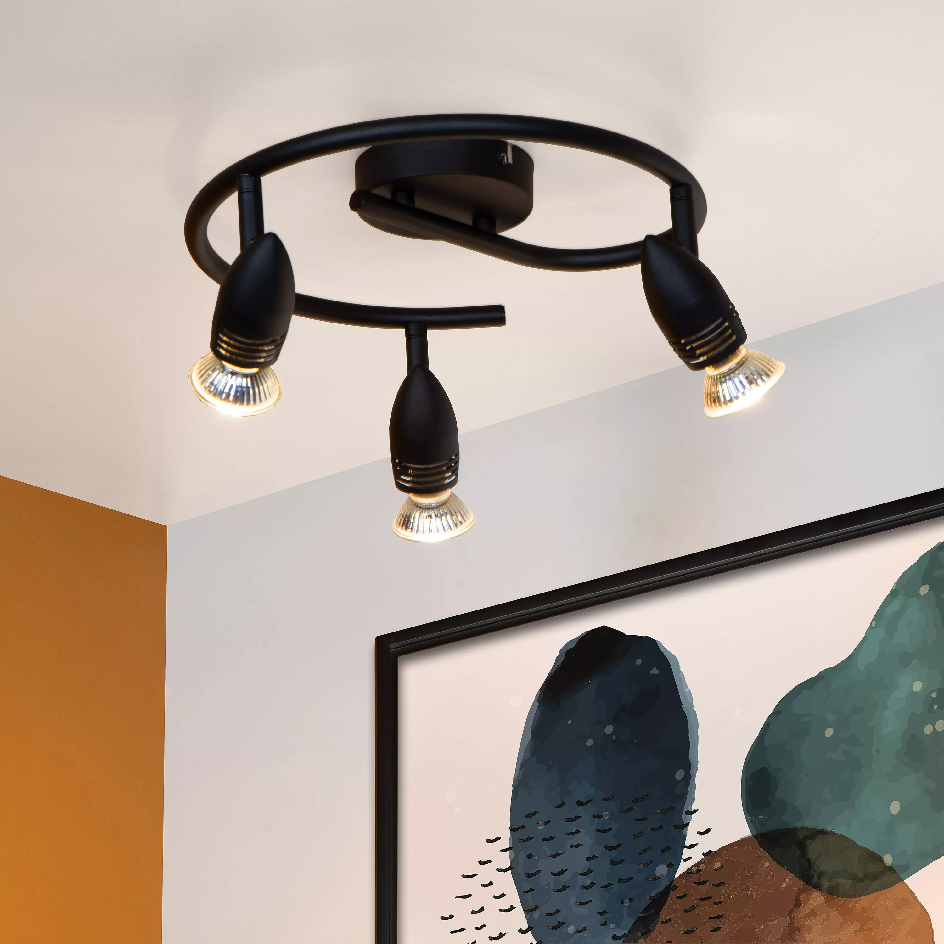 Lucide Caro plafondspot 4xGU10 zwart