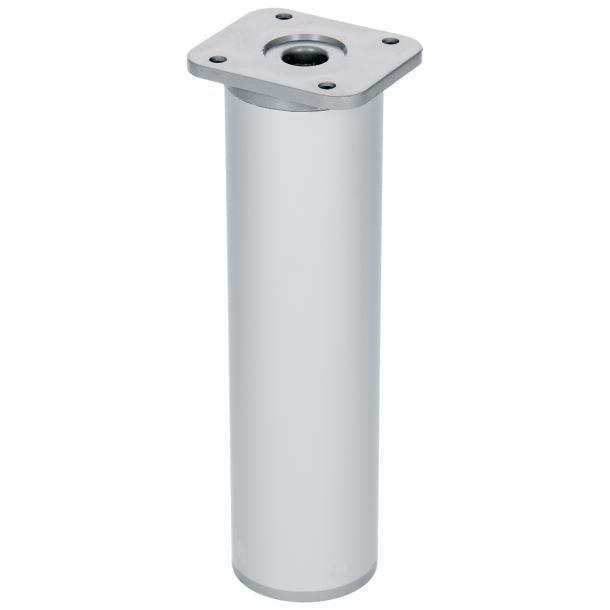 Duraline meubelpoot verstelbaar rond alu 4x15-18cm grijs zilver 10pp