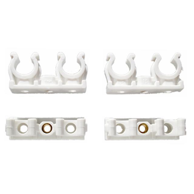 Dubbele clip koperbuis 22mm 2 st.