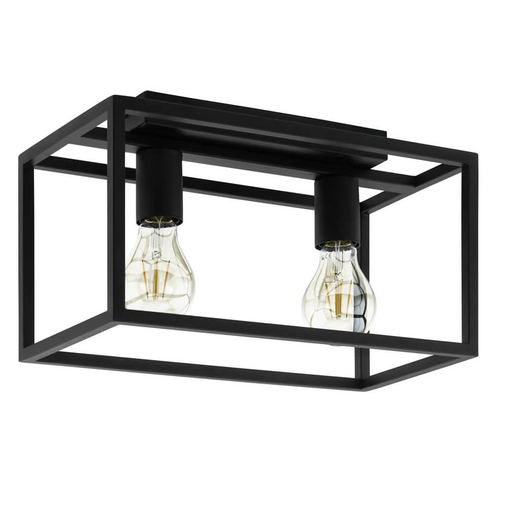 Eglo Blackcrown plafondlamp 2x E27 zwart