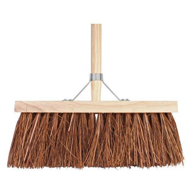 Bezem natuurvezel haren incl. steel 37 cm. 