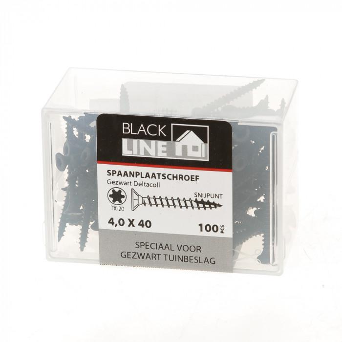BlackLine spaanplaatschroef zwart 4.0x40