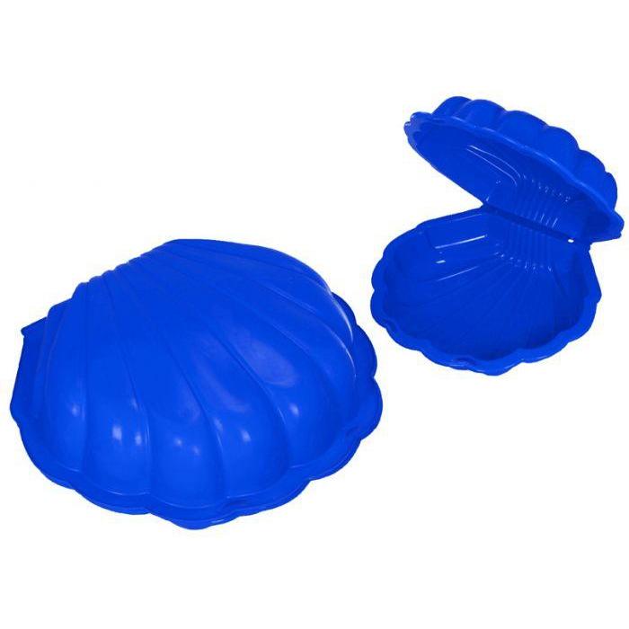 Zandbak schelp 2-delig blauw