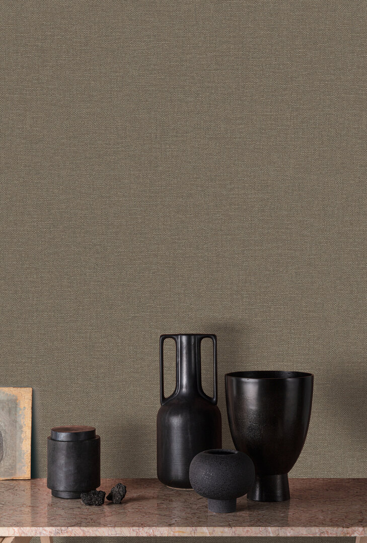 Dutch Wallcoverings Linen Textures vliesbehang bruin/goud