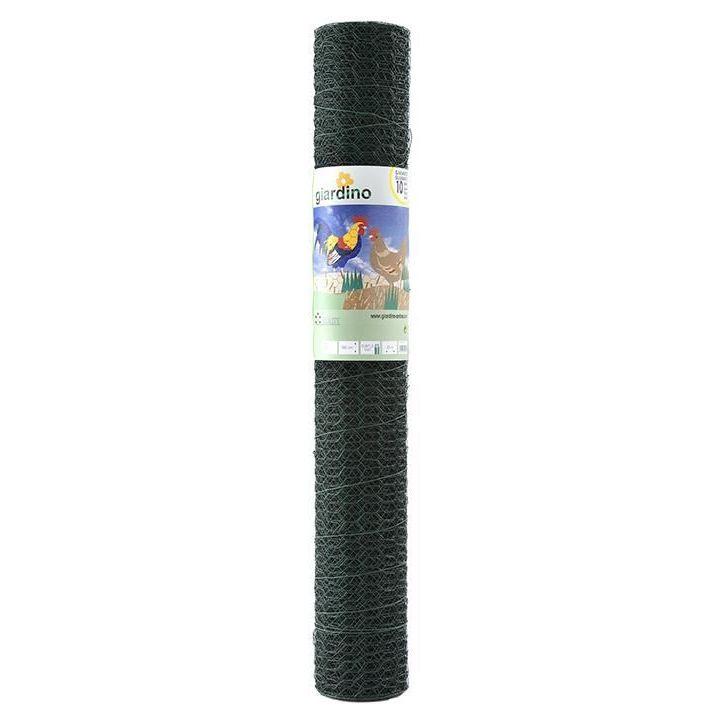 Giardino zeskant geplastificeerd 25 x 1.0mm x 100cm x 5 meter RAL 6005 groen