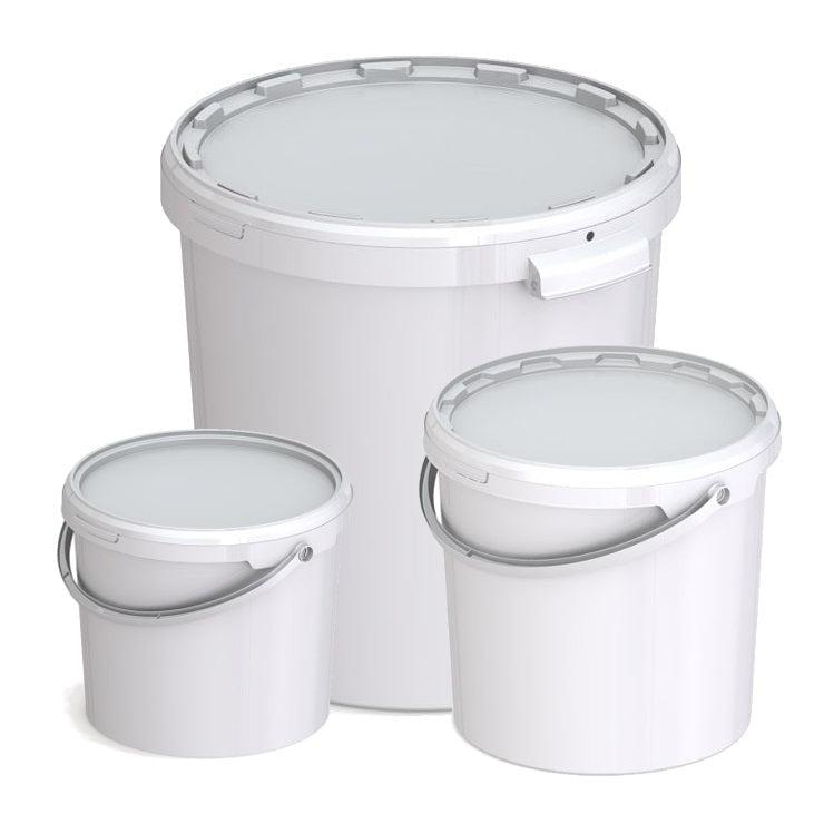 Emmer + deksel kunsstof wit 10 ltr.