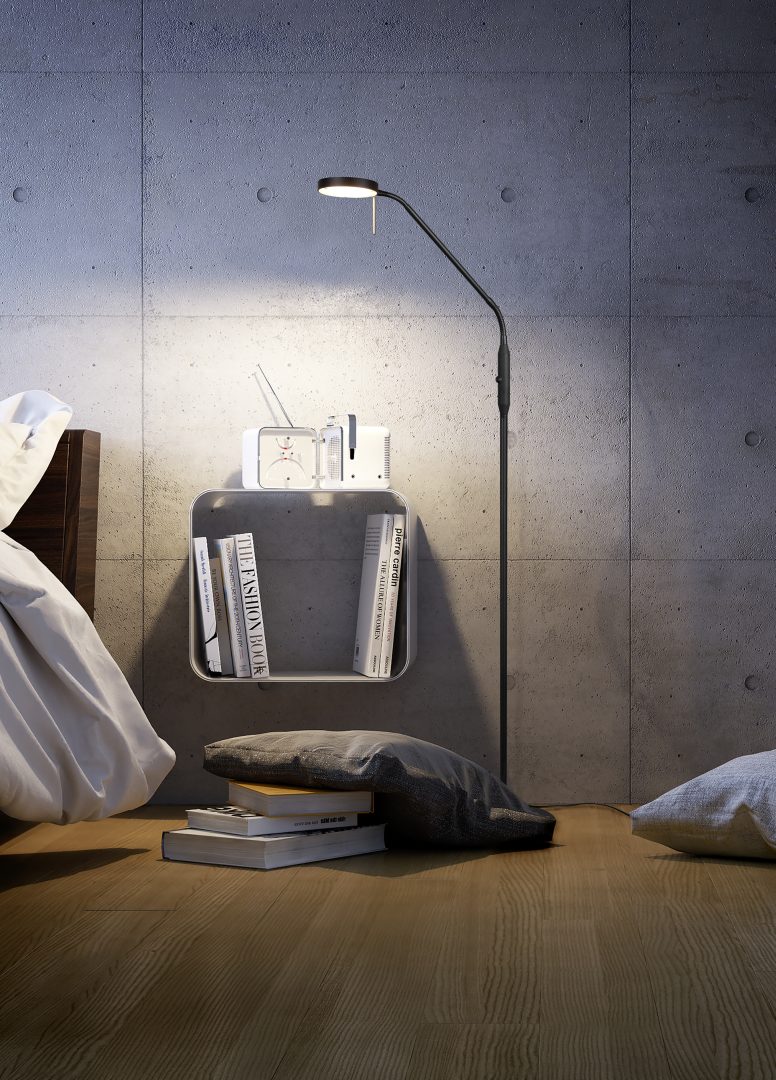 Trio vloerlamp Monza mat zwart