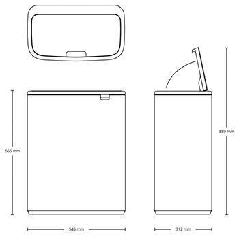 Brabantia Bo Touch Bin afvalemmer 60 ltr. White
