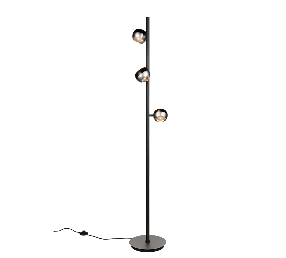 Trio Select vloerlamp Orbit nikkel mat