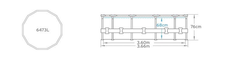 Bestway Steel Pro zwembad rond Ø366x76cm