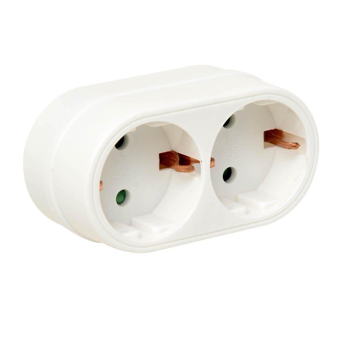 Verdeelstekker + RA 2V horizontaal wit