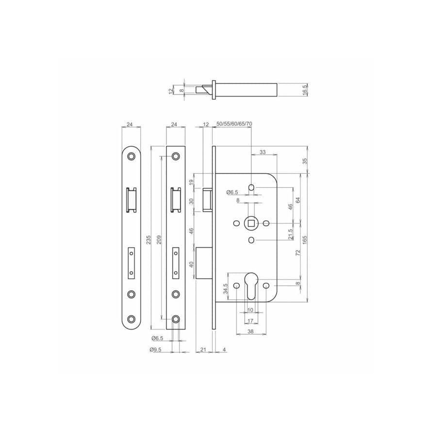 Lips veiligheidsinsteekslot 2422-60-17T24 PC72 LR SKG2